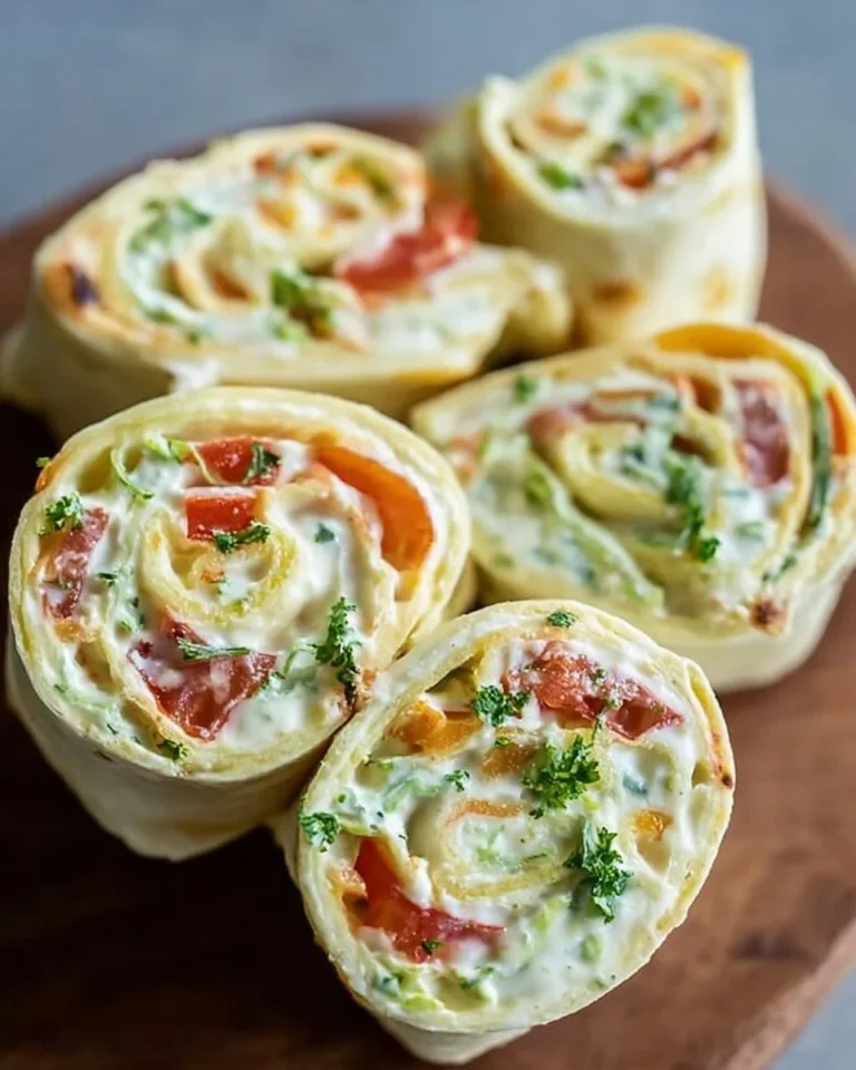 Leckere Gemüse-Frischkäse-Tortilla-Rollen gefüllt mit frischem Gemüse