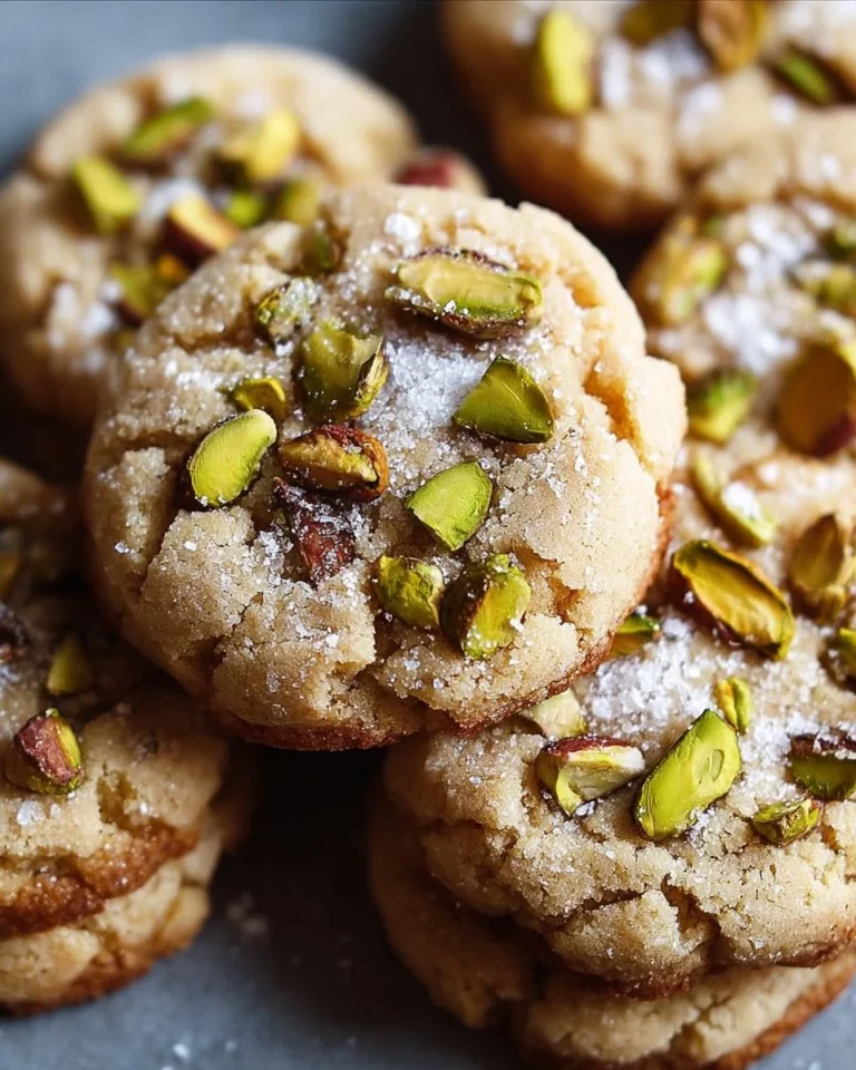 Leckere gesalzene Pistazienkekse auf einem backblech