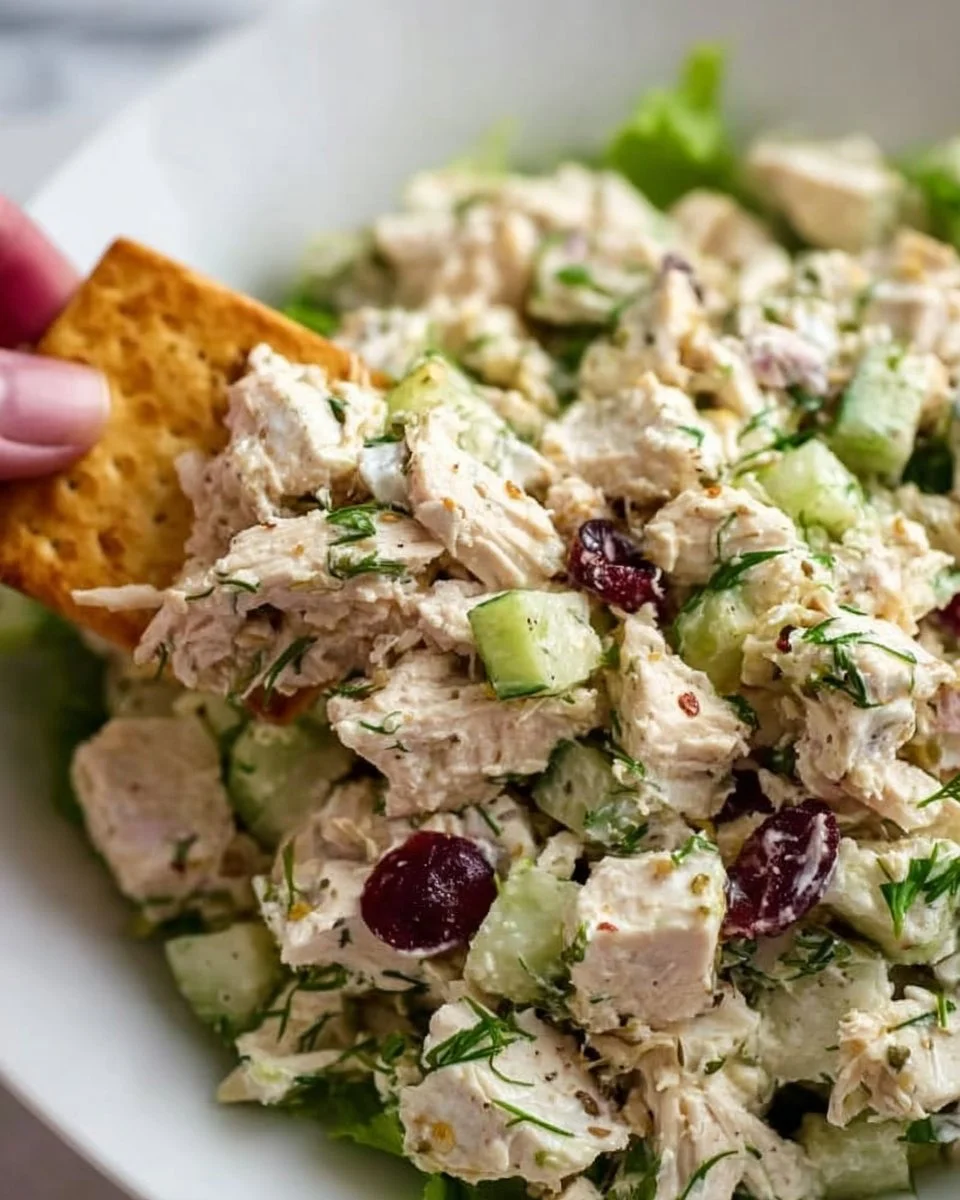Gesunder Hähnchensalat mit frischen Zutaten auf einem Teller