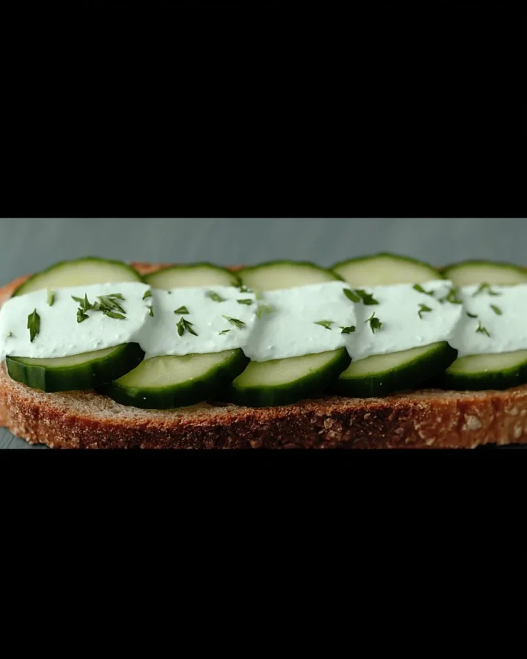 Gurke mit Kräuterfrischkäse auf einem Teller angerichtet