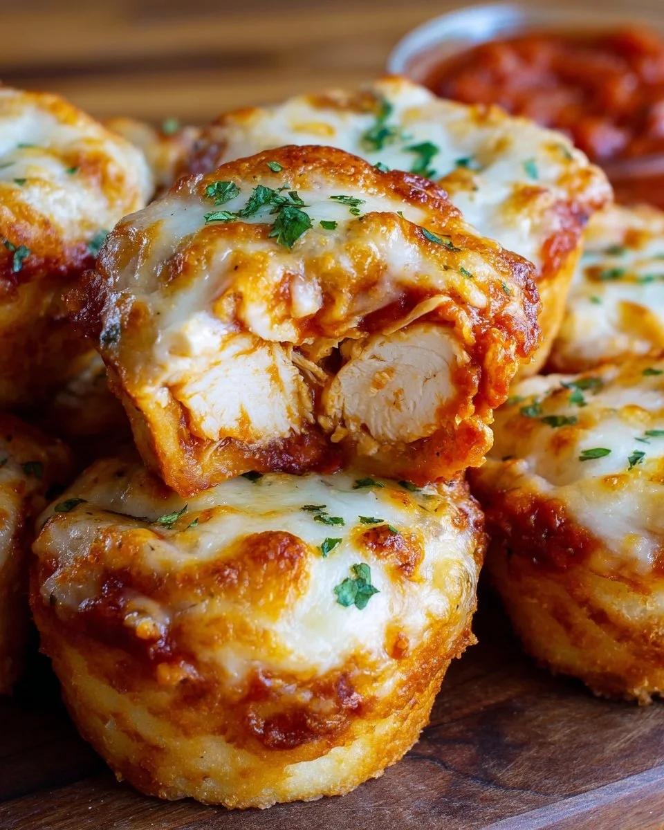 Hühnchen-Parmesan-Tassen mit zartem Hühnchen und geschmolzenem Parmesan