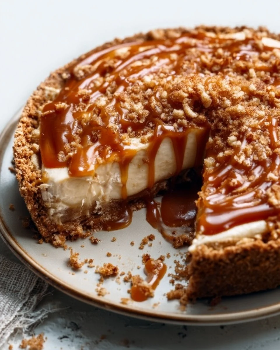 Karamell-Apfel-Käsekuchen-Pie