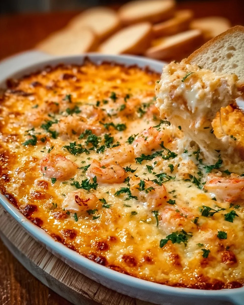 Käsehühnchen Auflauf mit Krabben und Käse auf einem Backblech