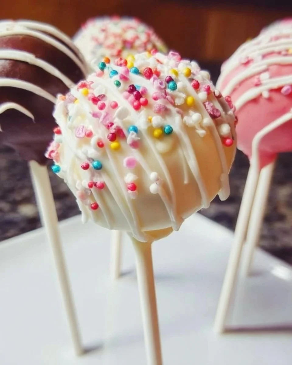 Bunte Kuchenlollies auf einem Tisch, ideal für Feiern und Anlässe