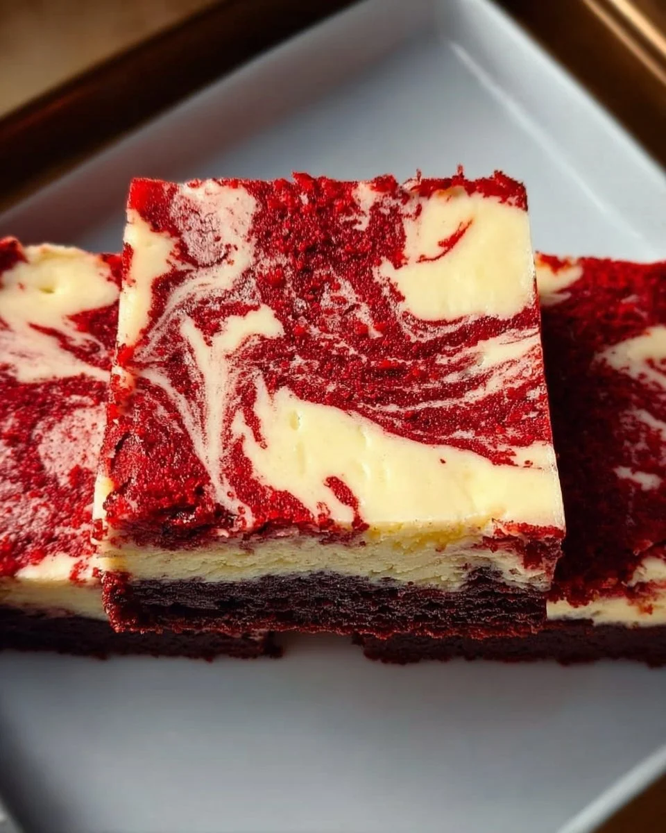 Layered Red Velvet Brownies With Cheesecake Layer
