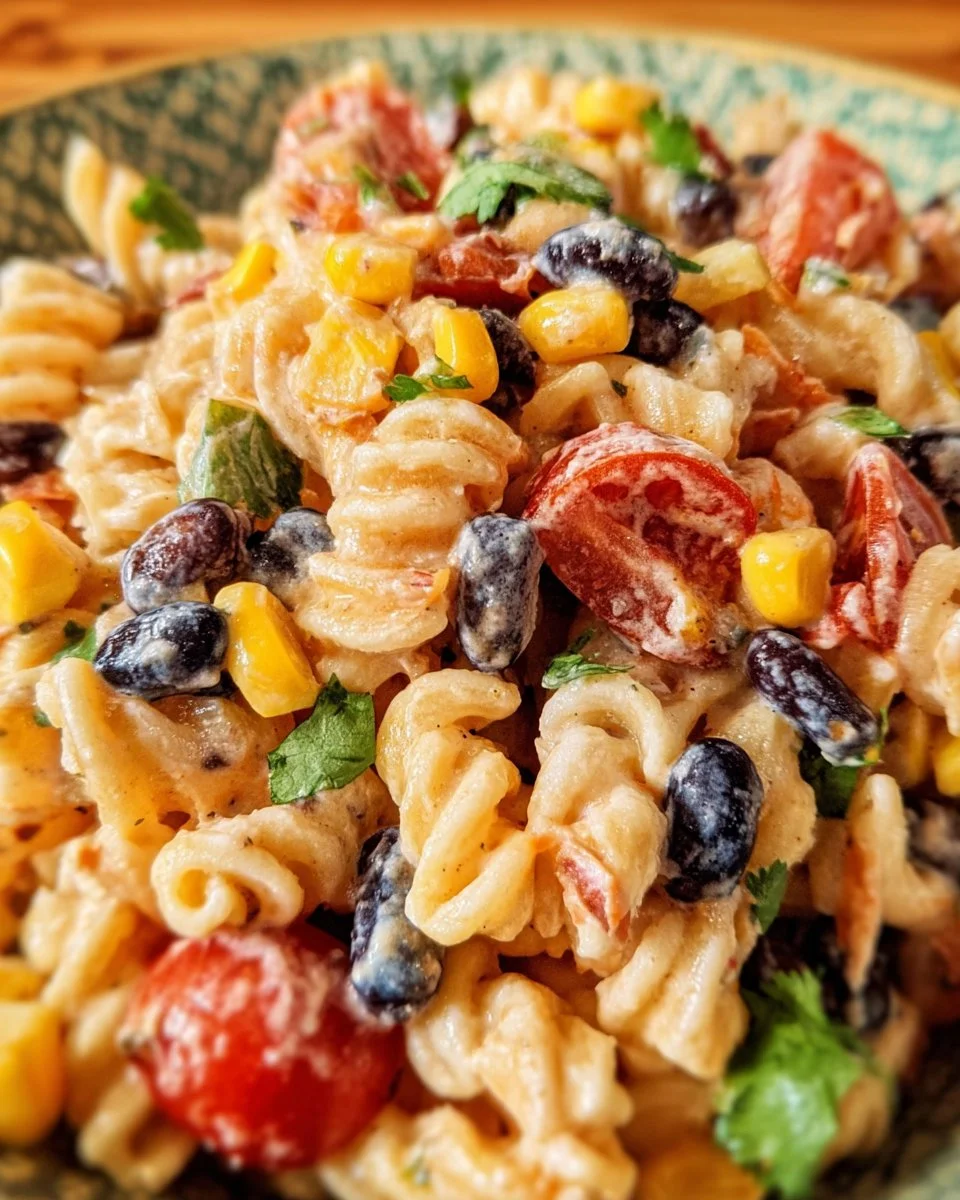 Mexikanischer Nudelsalat mit frischen Zutaten und köstlicher Würze