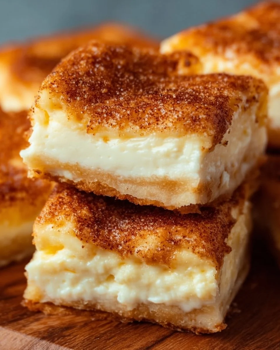 Mondscheinkäsekuchen-Riegel mit cremiger Füllung und köstlichem Boden