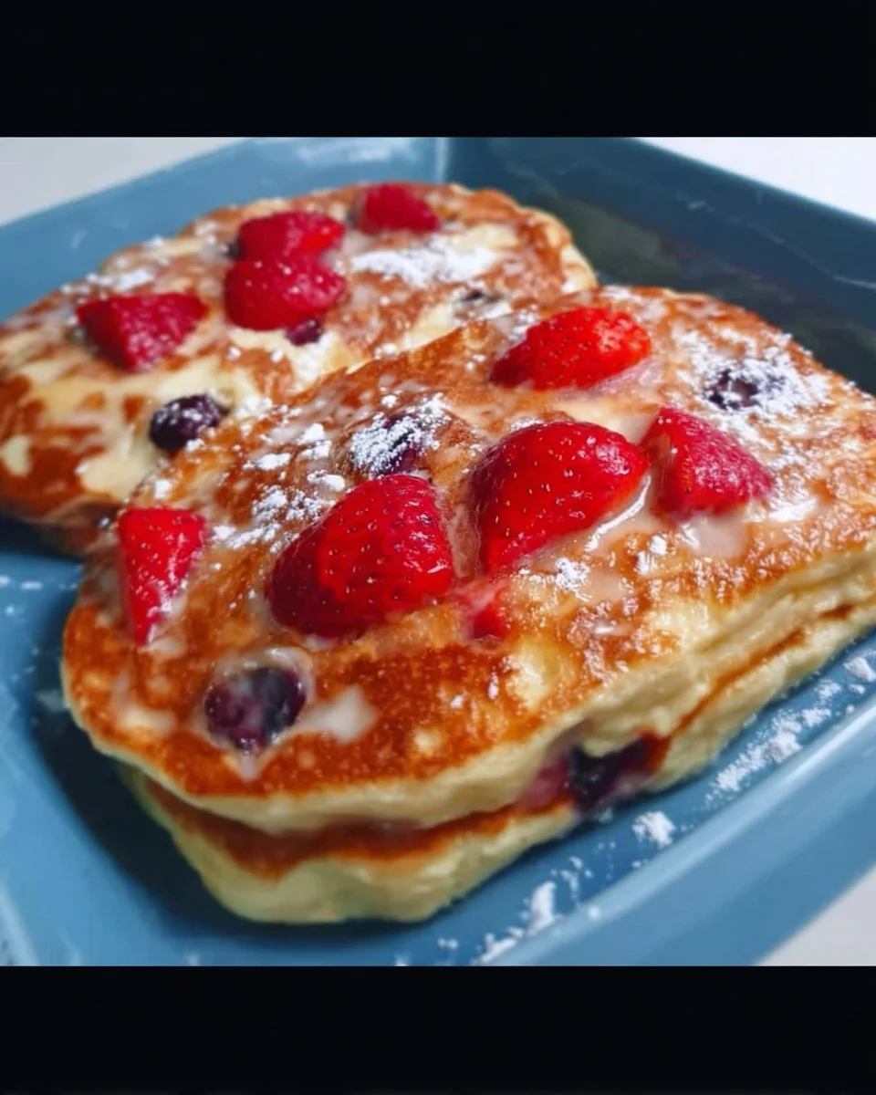Pfannkuchen in einer dekorativen Schüssel serviert