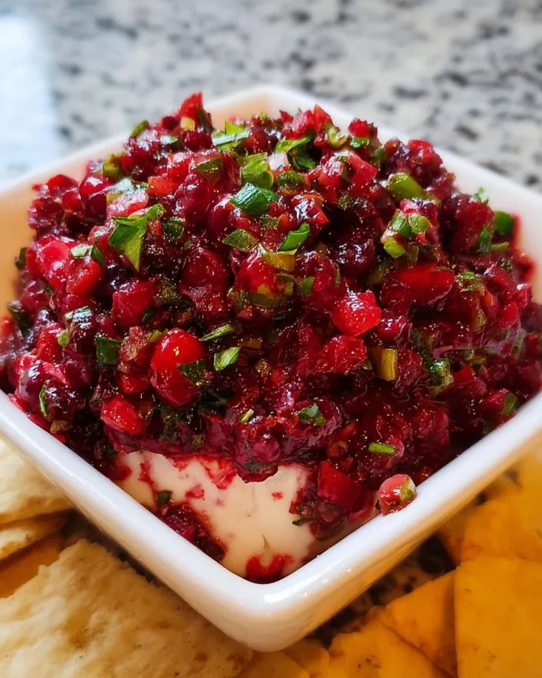 Hausgemachte Preiselbeersalsa in einem Glas auf einem rustikalen Tisch