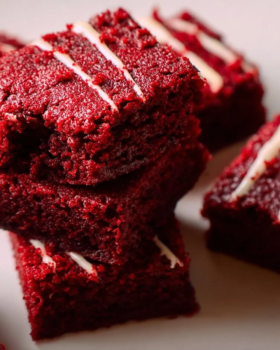 Rich Dairy Free Red Velvet Brownies