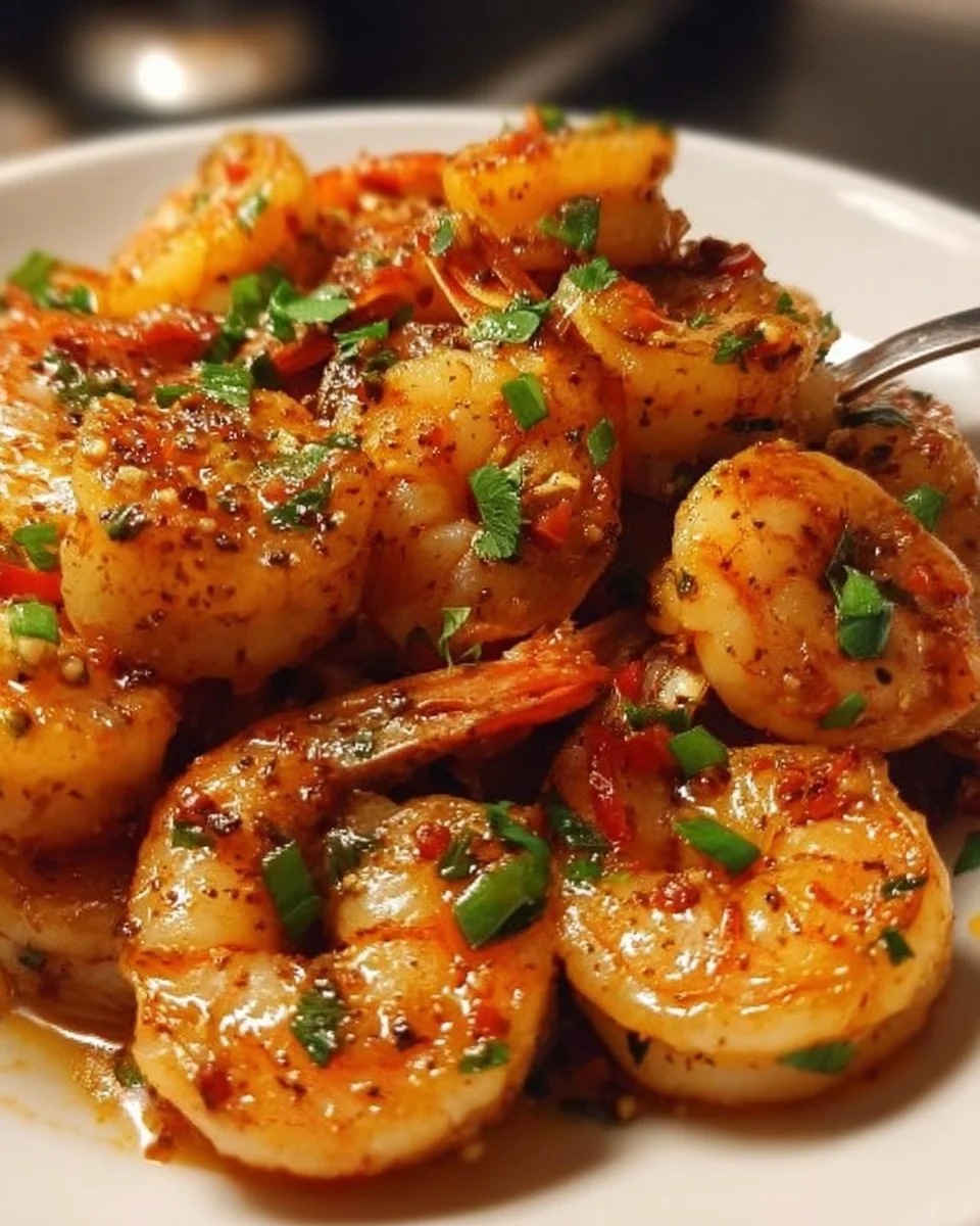 Scharfe Knoblauch-Garnelen-Pfanne