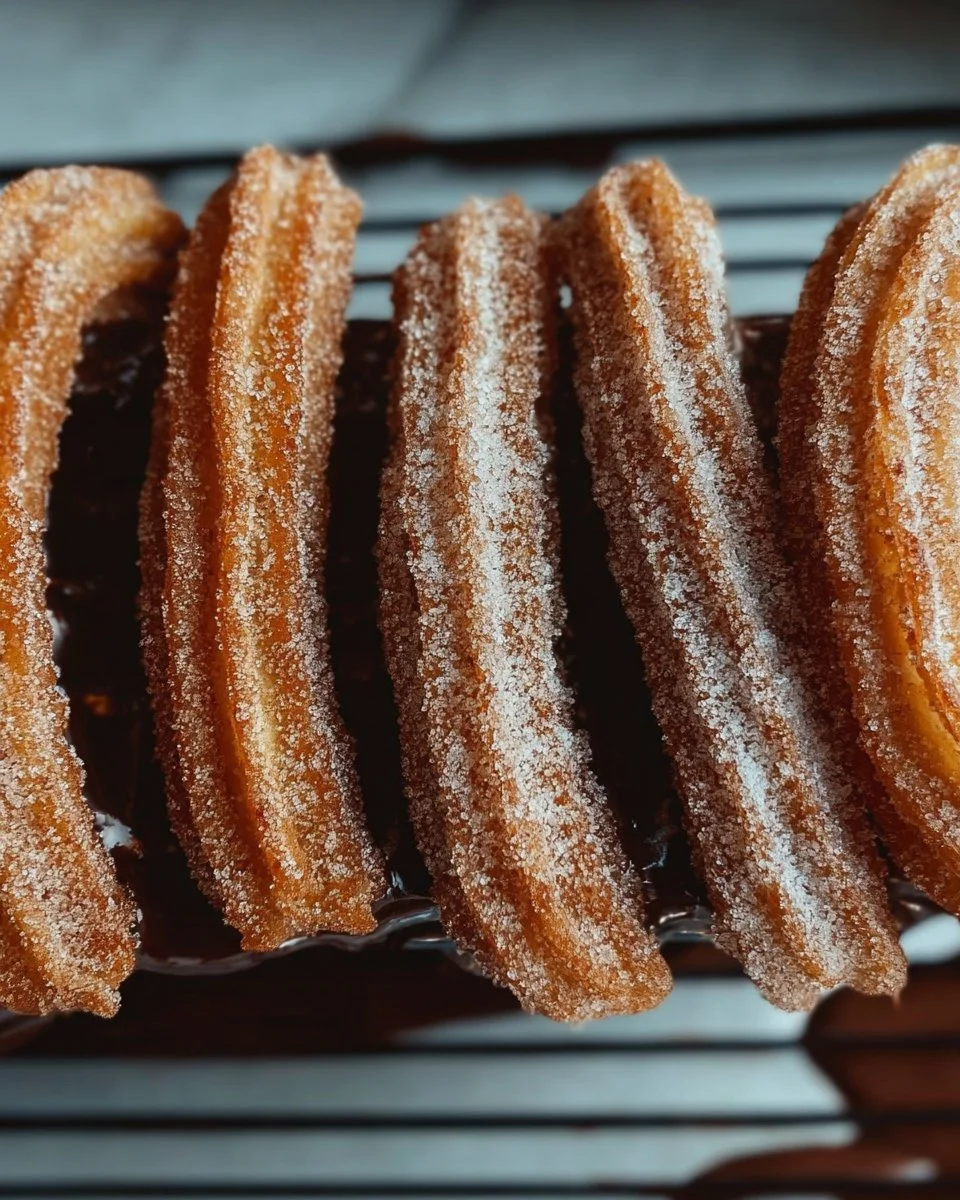 Delicious sourdough churros served with rich chocolate sauce