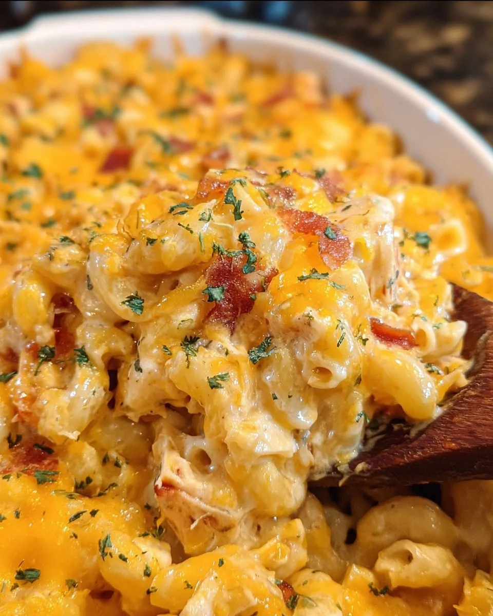 Übernachtetes King Ranch Hühnchen Mac & Cheese
