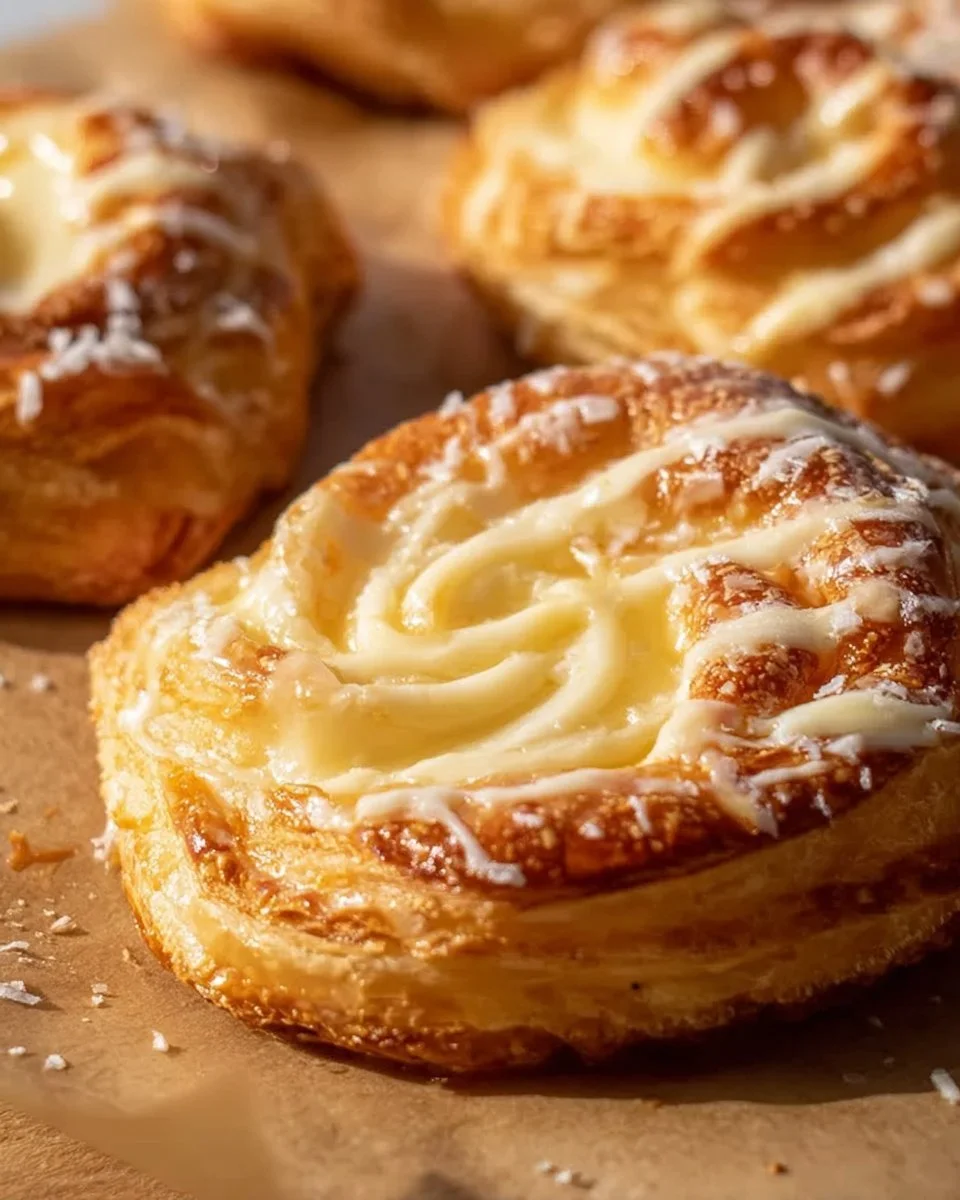 Warme und frische selbstgemachte Käse-Dänisch auf einem Teller