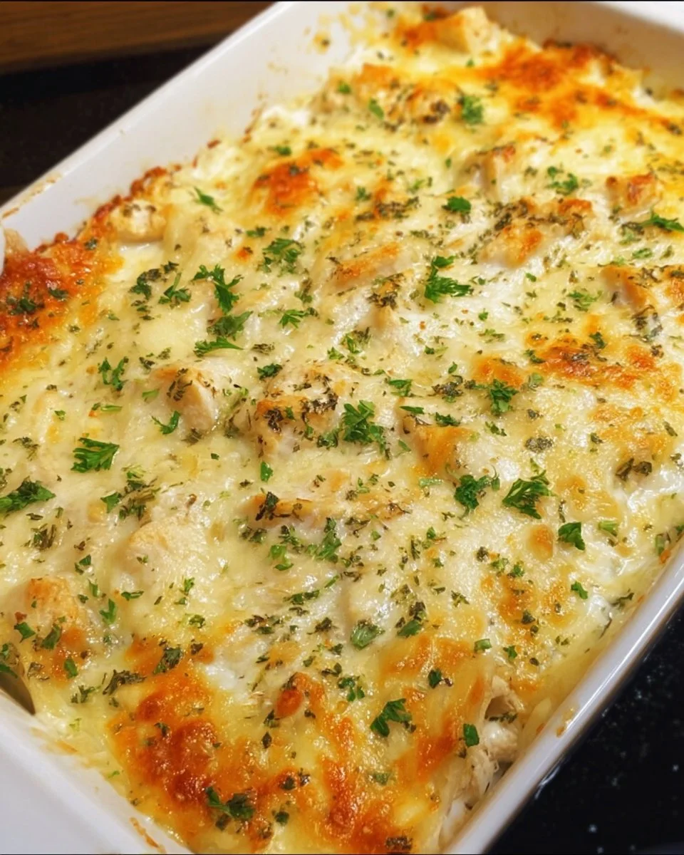 Leckere weiße Hähnchen-Enchilada-Auflauf mit frischen Zutaten