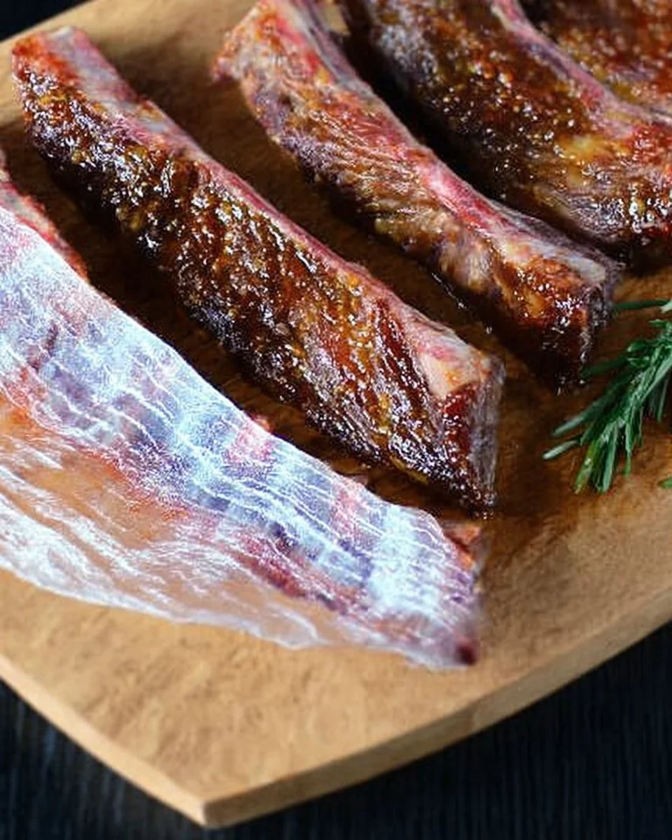 Zarte im Ofen gebackene Rinderippen