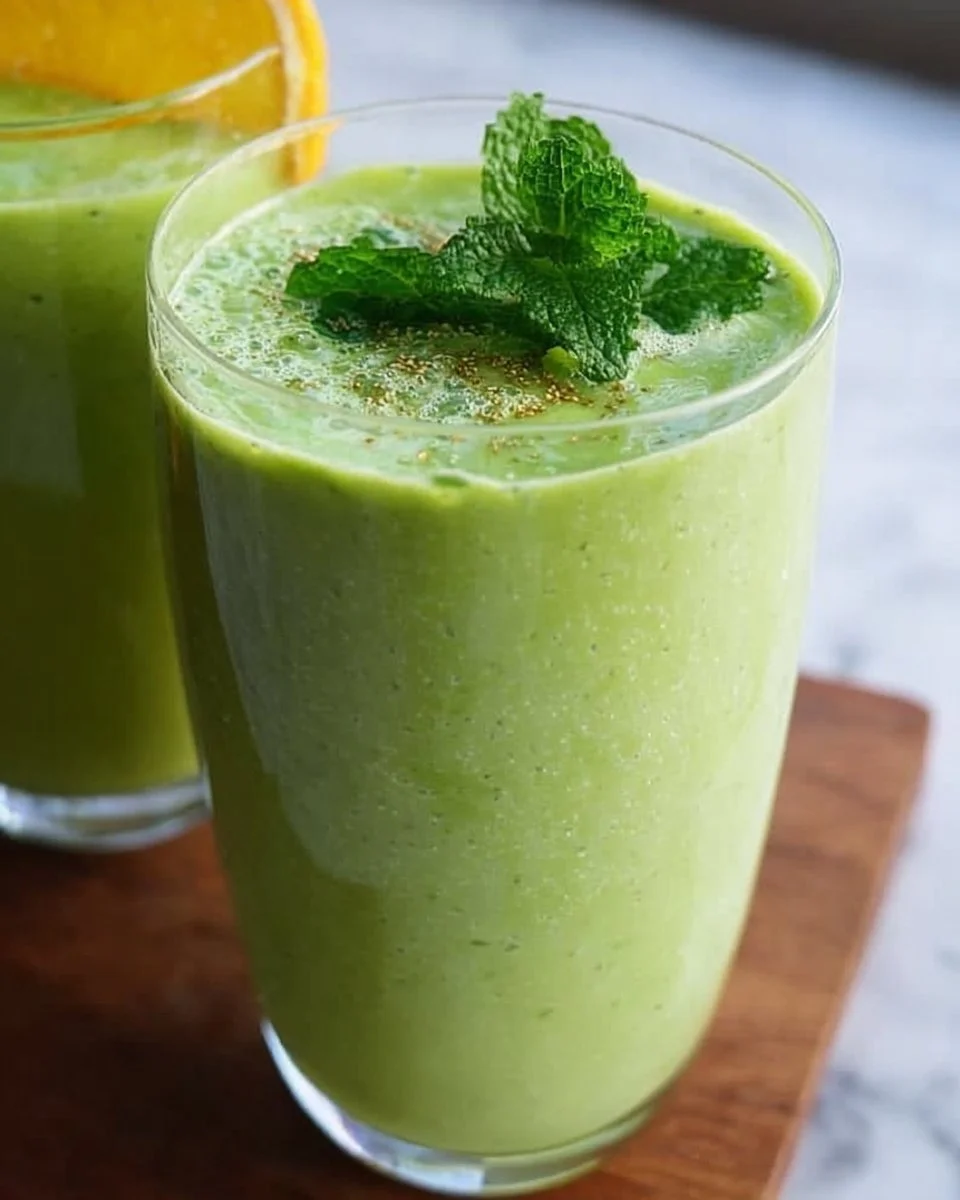 Zitrus Ingwer Grüner Smoothie mit Minze