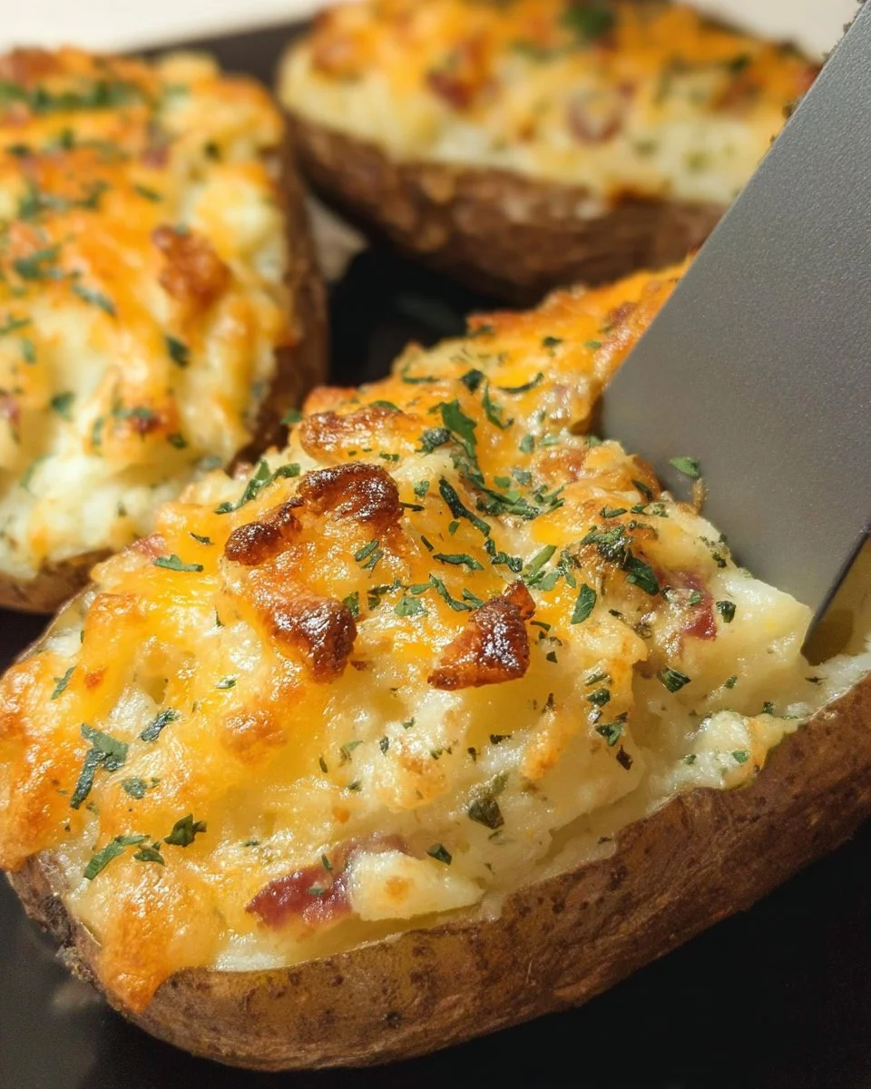 Zweimal gebackene gefüllte Kartoffeln