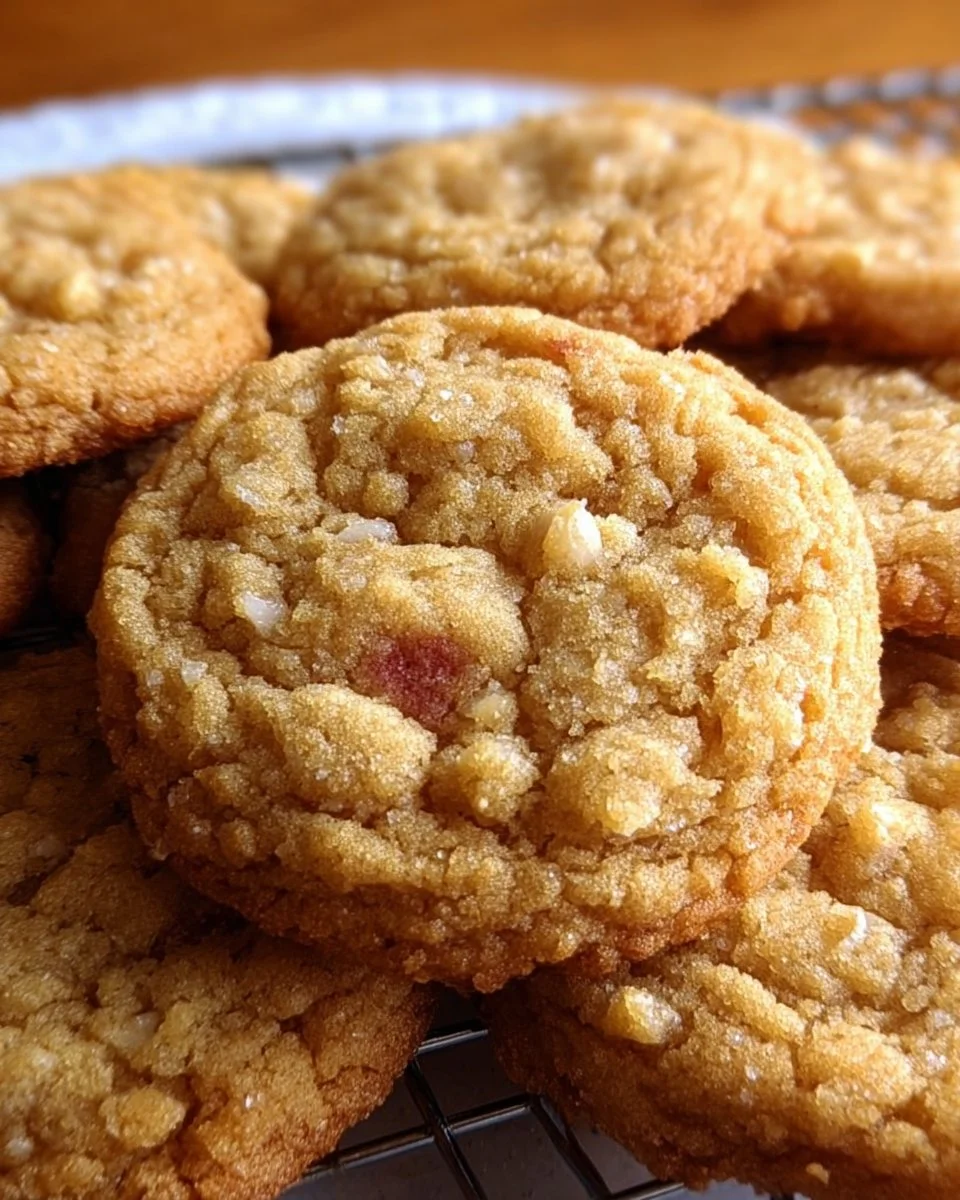 Brauner Zucker Rhabarber Kekse frisch gebacken auf einem Teller