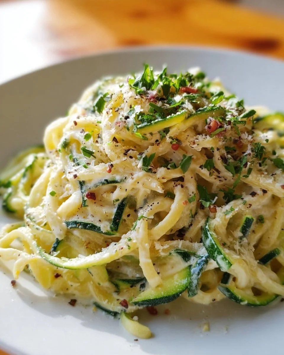 Cremige Zucchini-Nudel Alfredo