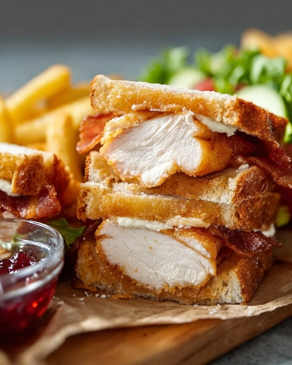 Cremiger Hühnchen-Club-Sandwich