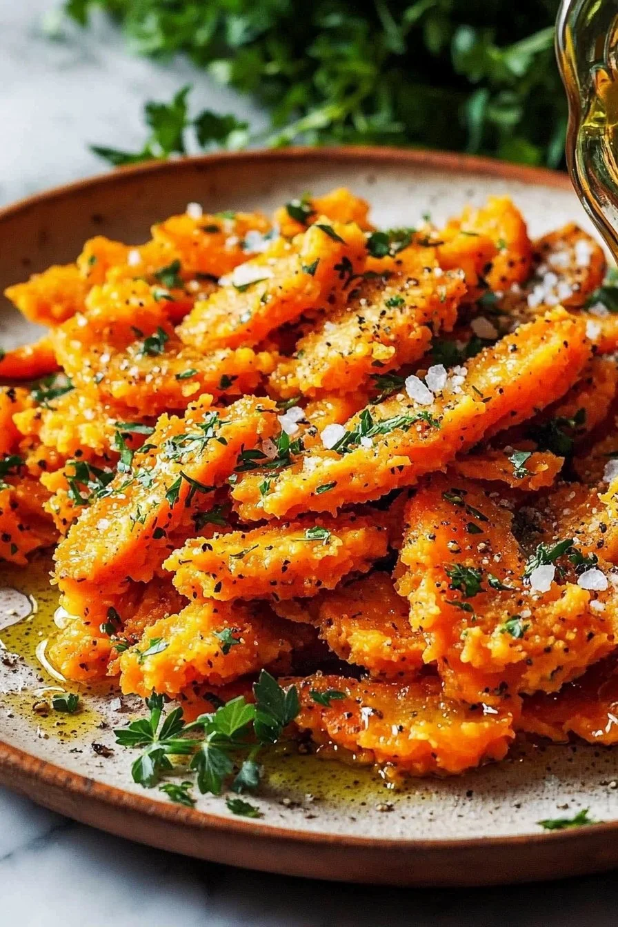 Crispy Zerkleinerte Karotten
