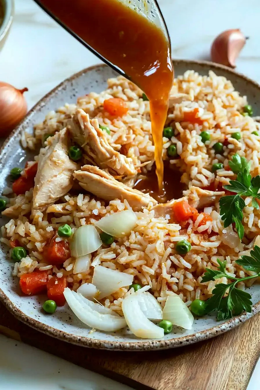 Einfaches und schnelles Rezept mit Huhn und Reis