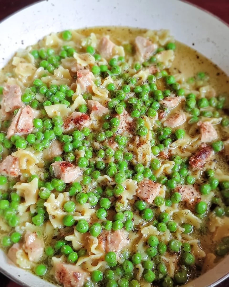 Erbsen- und Hähnchenpasta