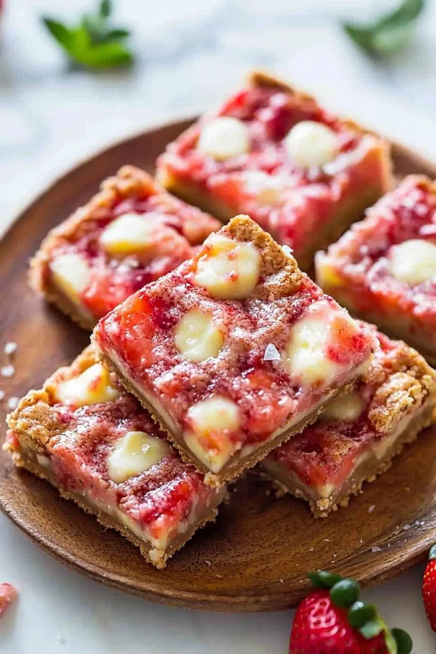 Erdbeer-Weiße-Schokolade-Gooey-Riegel