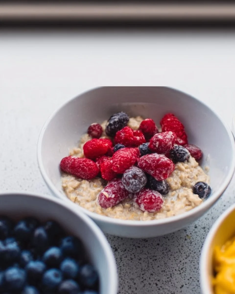 Gesunde Mischbeeren-Haferflocken Babyfinger
