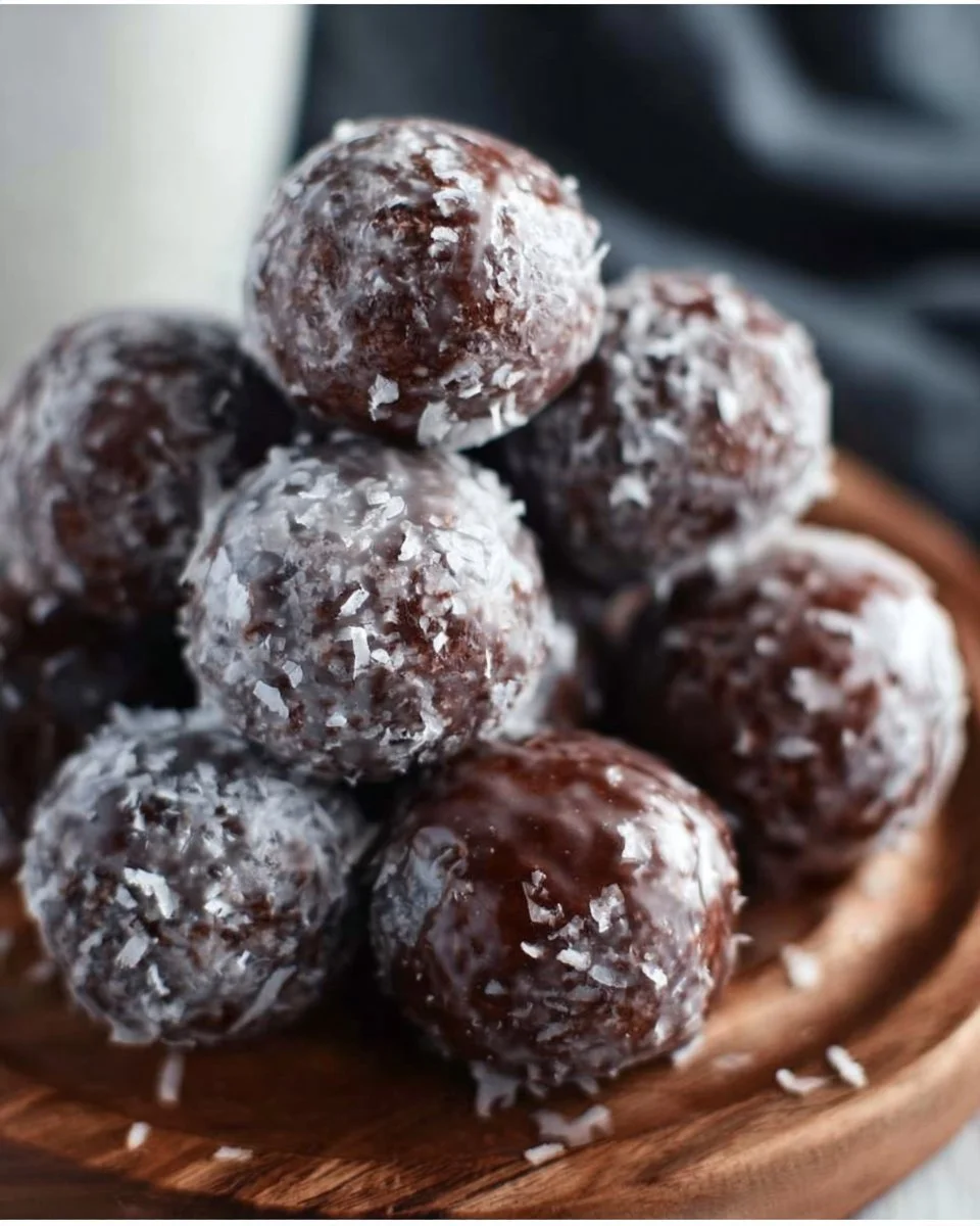 Glasierte Schokoladenteigkugeln auf einem Teller, dekoriért mit Schokoladensauce.