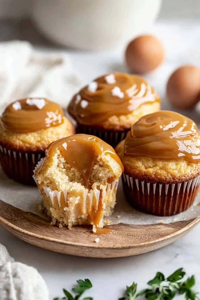 Hausgemachte Dulce de Leche Cupcakes auf einem Tisch