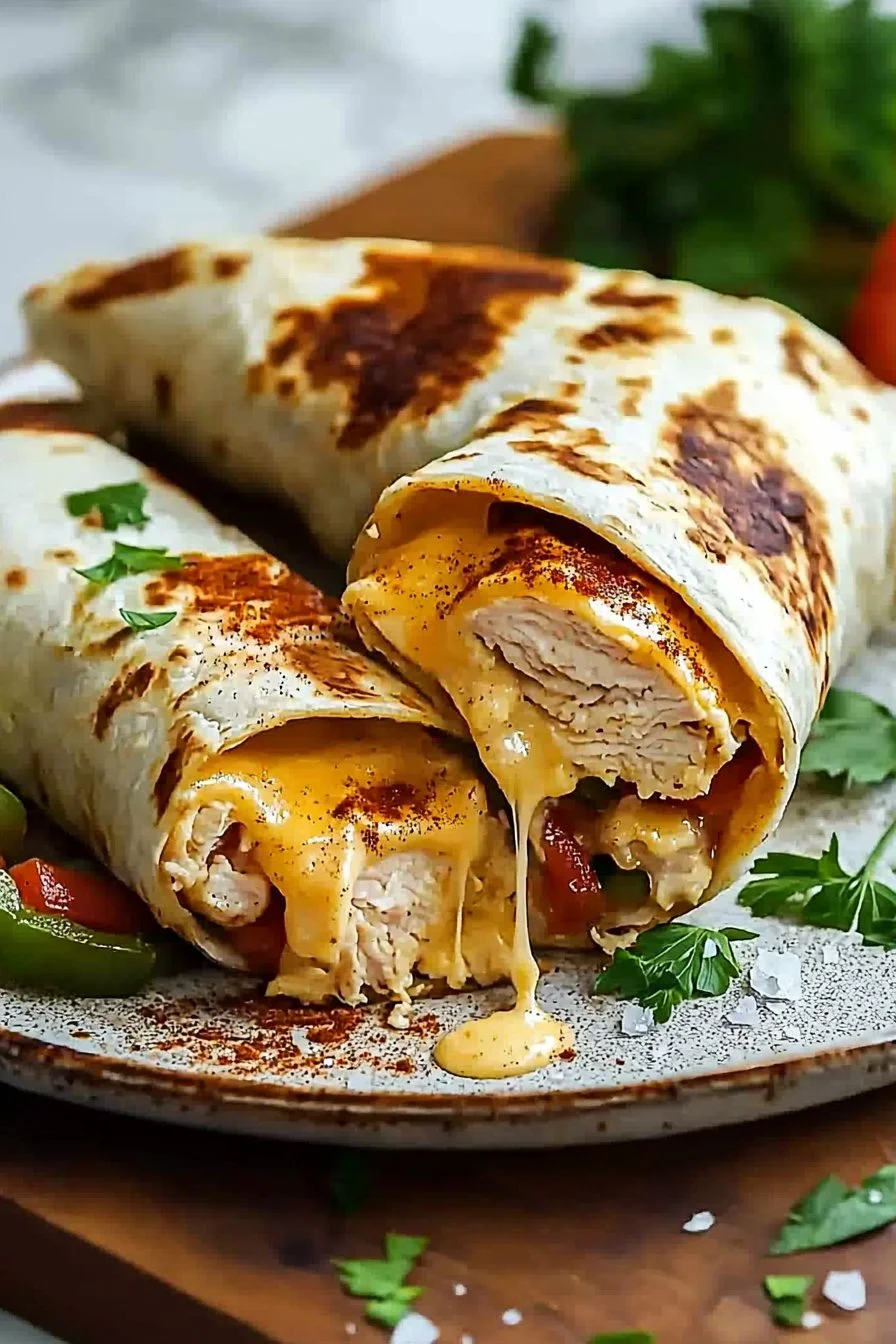 Heiße Käse-Hähnchen-Wraps Airfryer