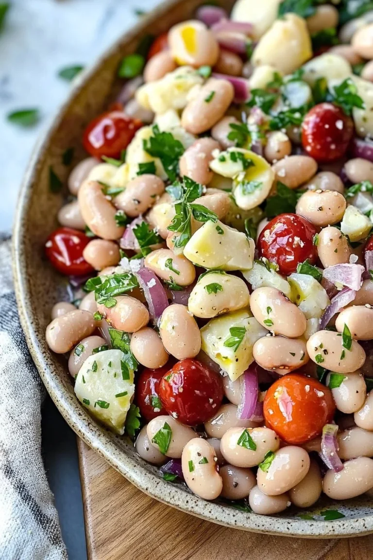 Italienischer Kräuter-Bohnen-Salat mit frischen Kräutern und Bohnen