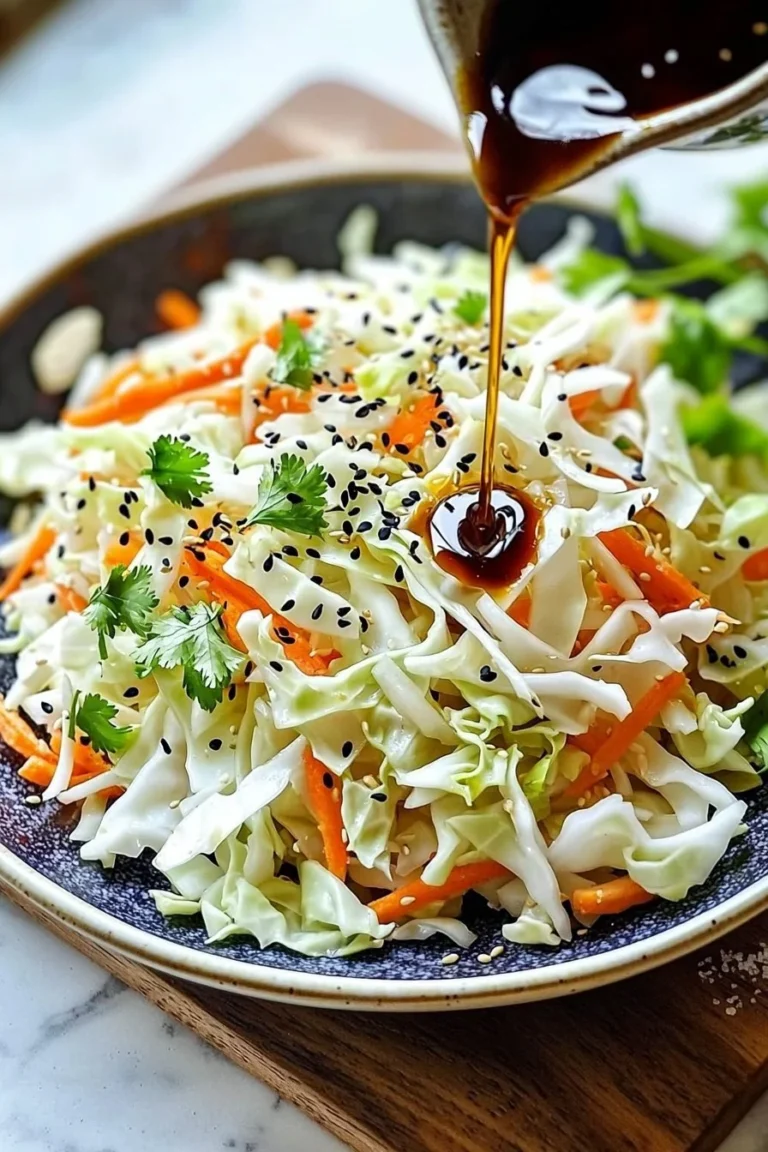Schüssel mit japanischem Weißkohl-Salat, knackig und frisch zubereitet.