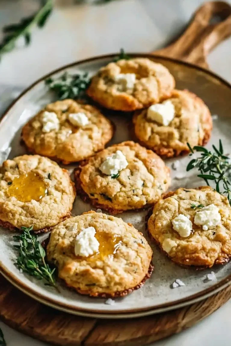 Leckere Käse und Honigkekse auf einem Teller, ideal für Snacks und Genuss