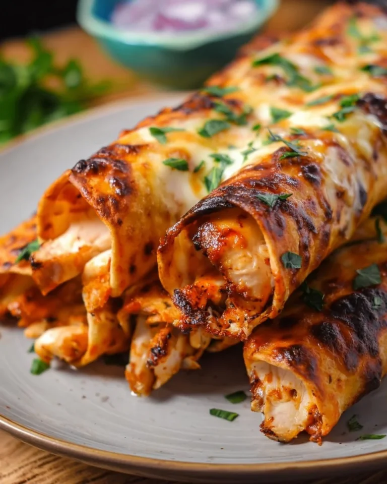 Keto BBQ Hähnchen Taquitos auf einem Teller serviert