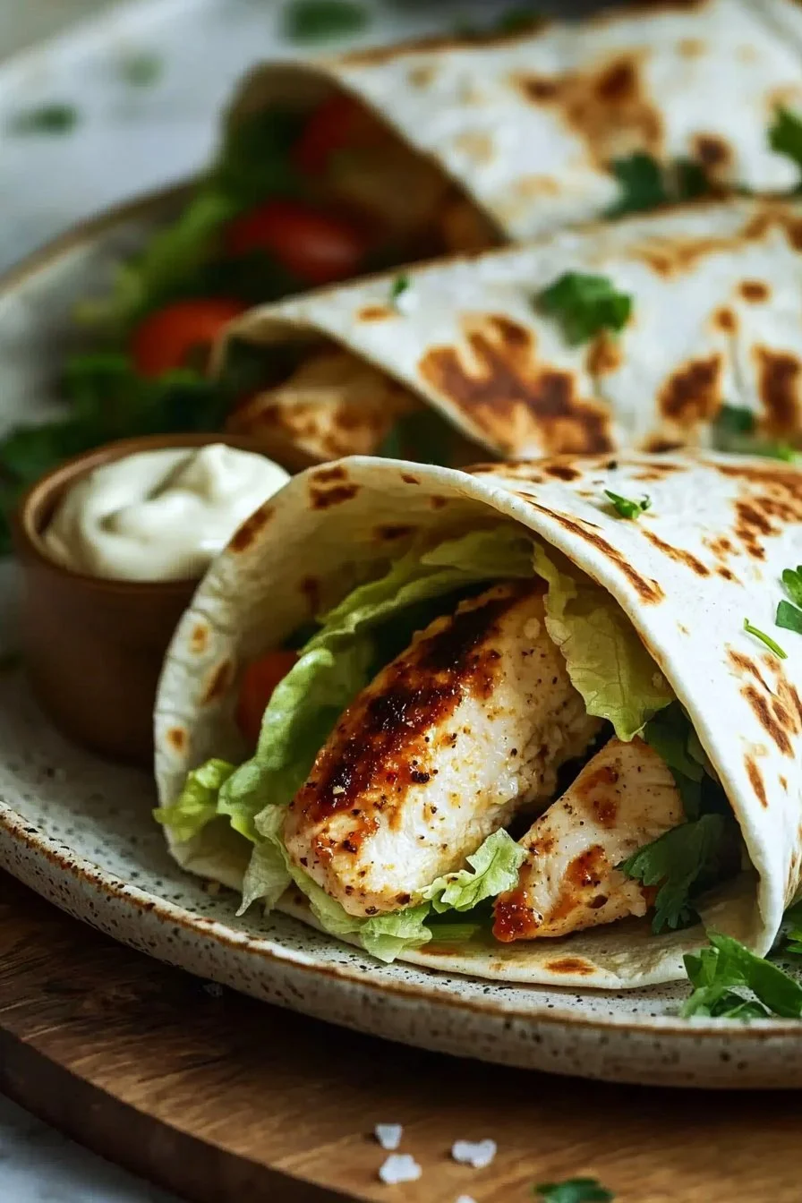Knoblauch-Hähnchen-Wraps