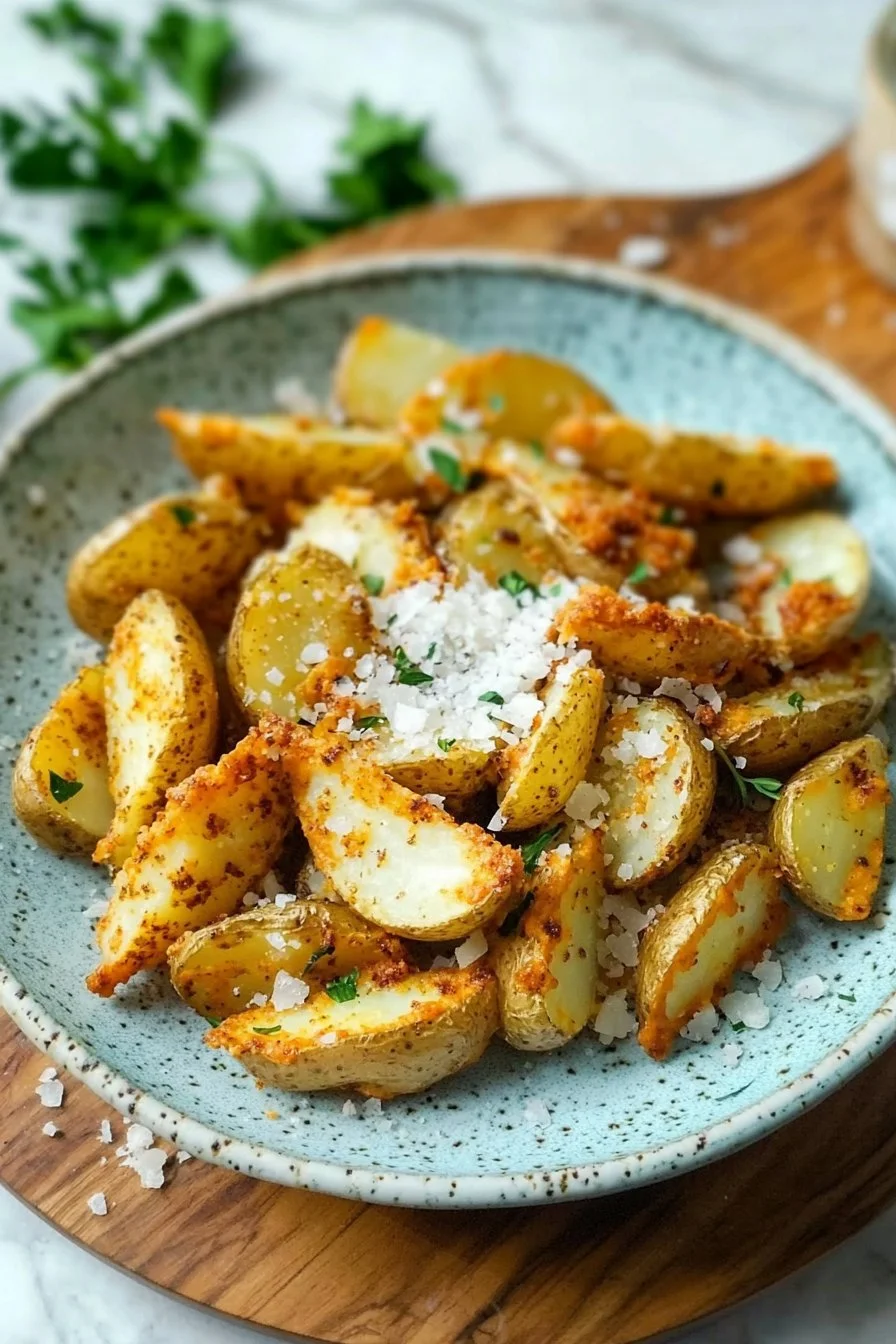 Knusprige Parmesankartoffeln mit würziger Parmesan-Beschichtung
