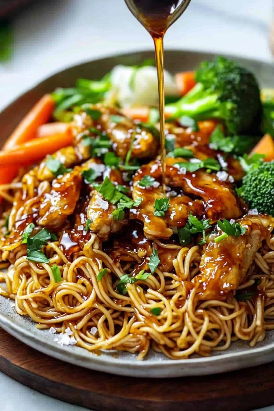 Knuspriges Knoblauch-Hähnchen mit köstlichen Nudeln in 20 Minuten