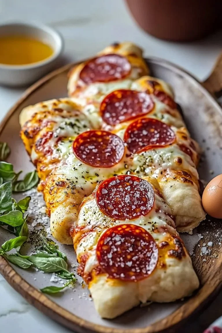 Leckere Fleisch-Peperoni-Pizza-Roll-Brotsticks mit würziger Füllung