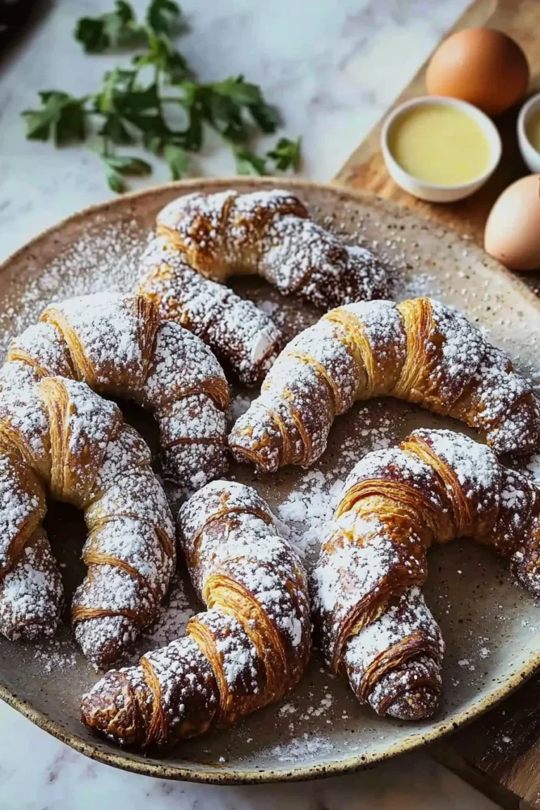 Leckere Puddingkipferl mit einer köstlichen Puddingfüllung.