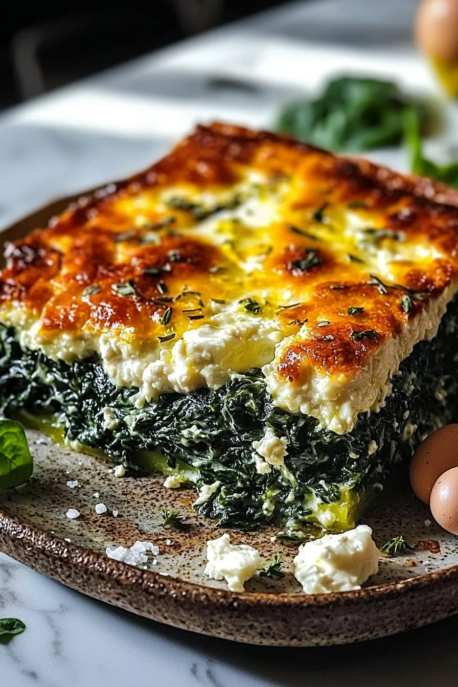 Low Carb Spinach Casserole with Feta