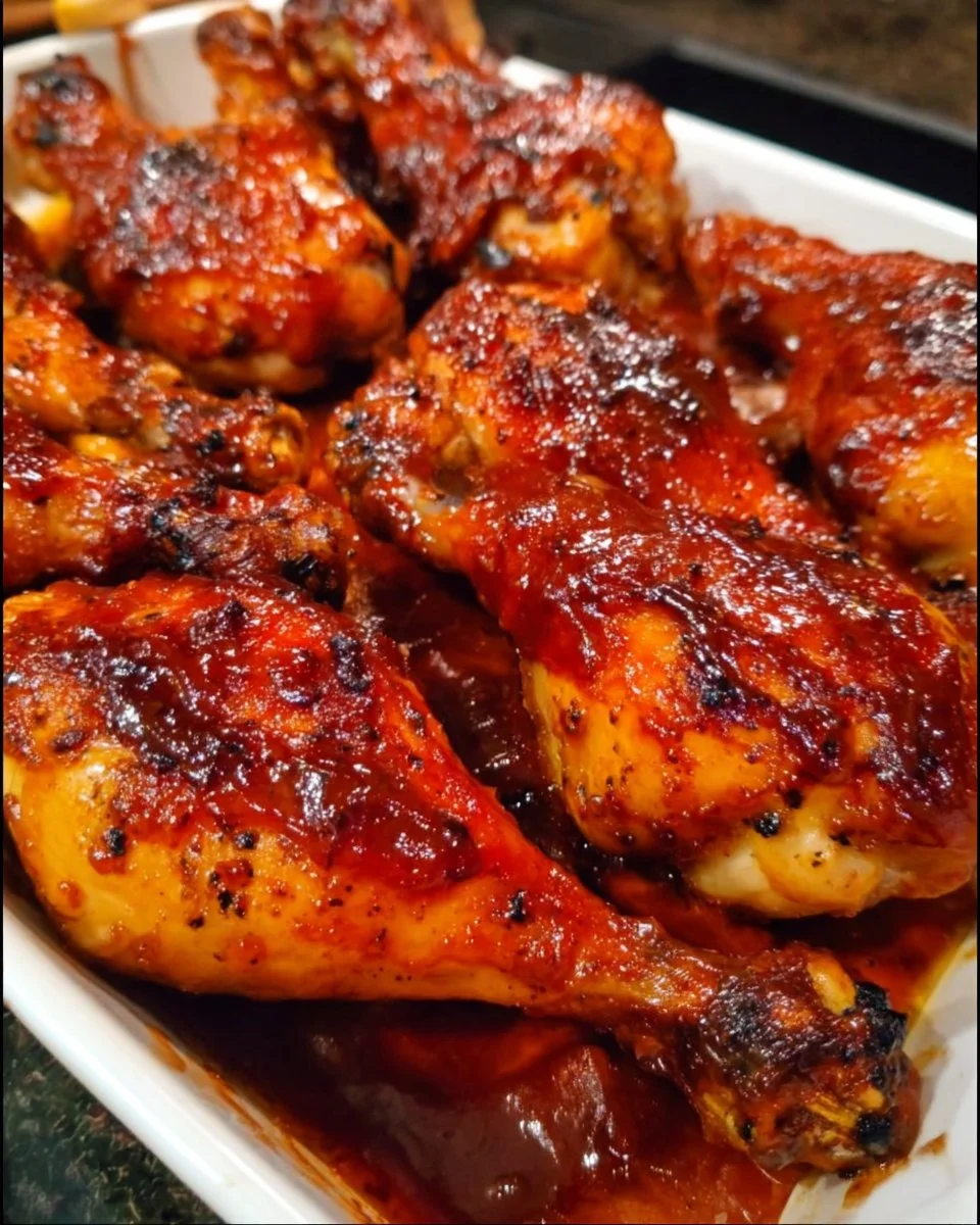 Ofen BBQ Hähnchenschenkel