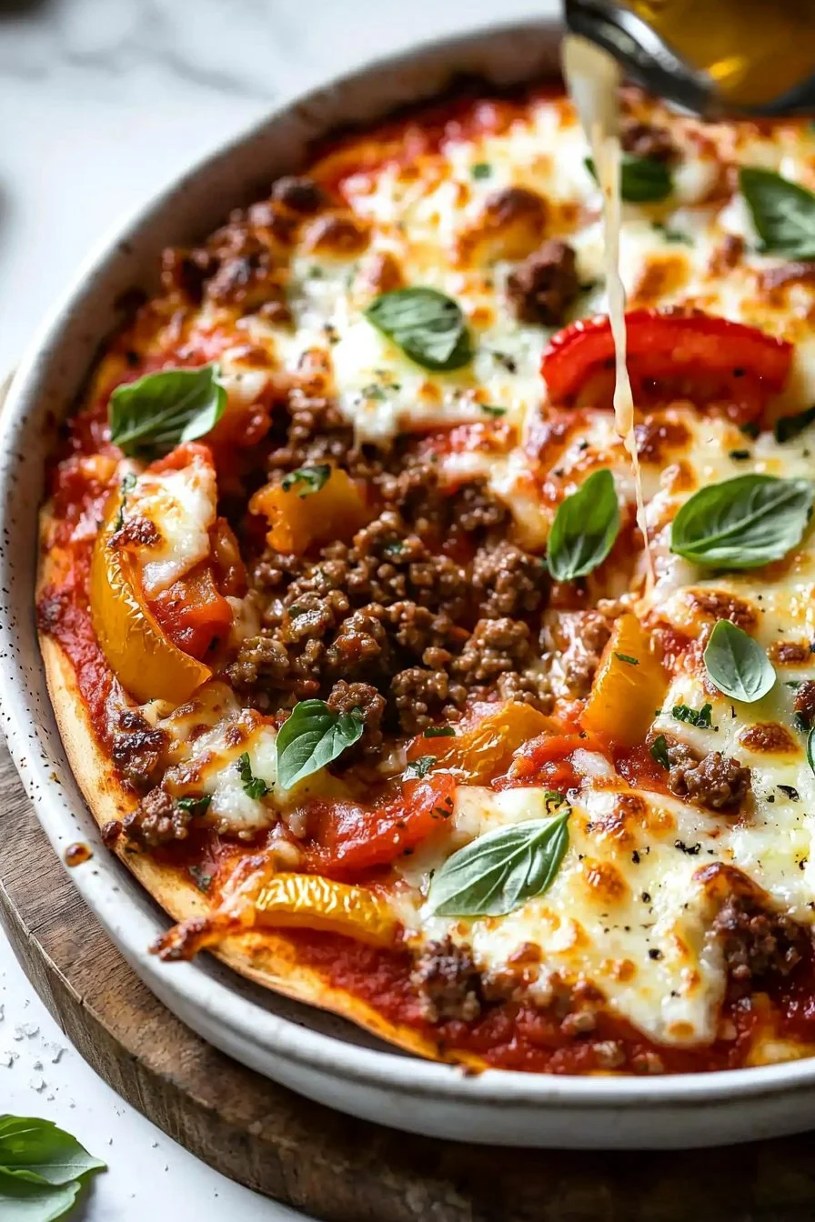 Paleo Rindfleisch-Pizza-Auflauf