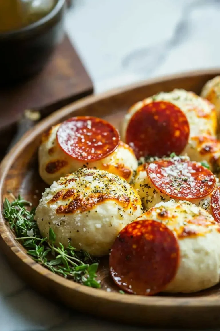 Leckere Pizza-Bomben gefüllt mit frischen Zutaten und geschmolzenem Käse.
