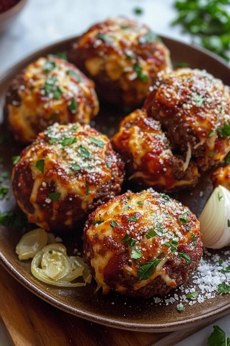 Leckere Rindfleisch-Pizza-Bomben mit würzigem Fleischbelag