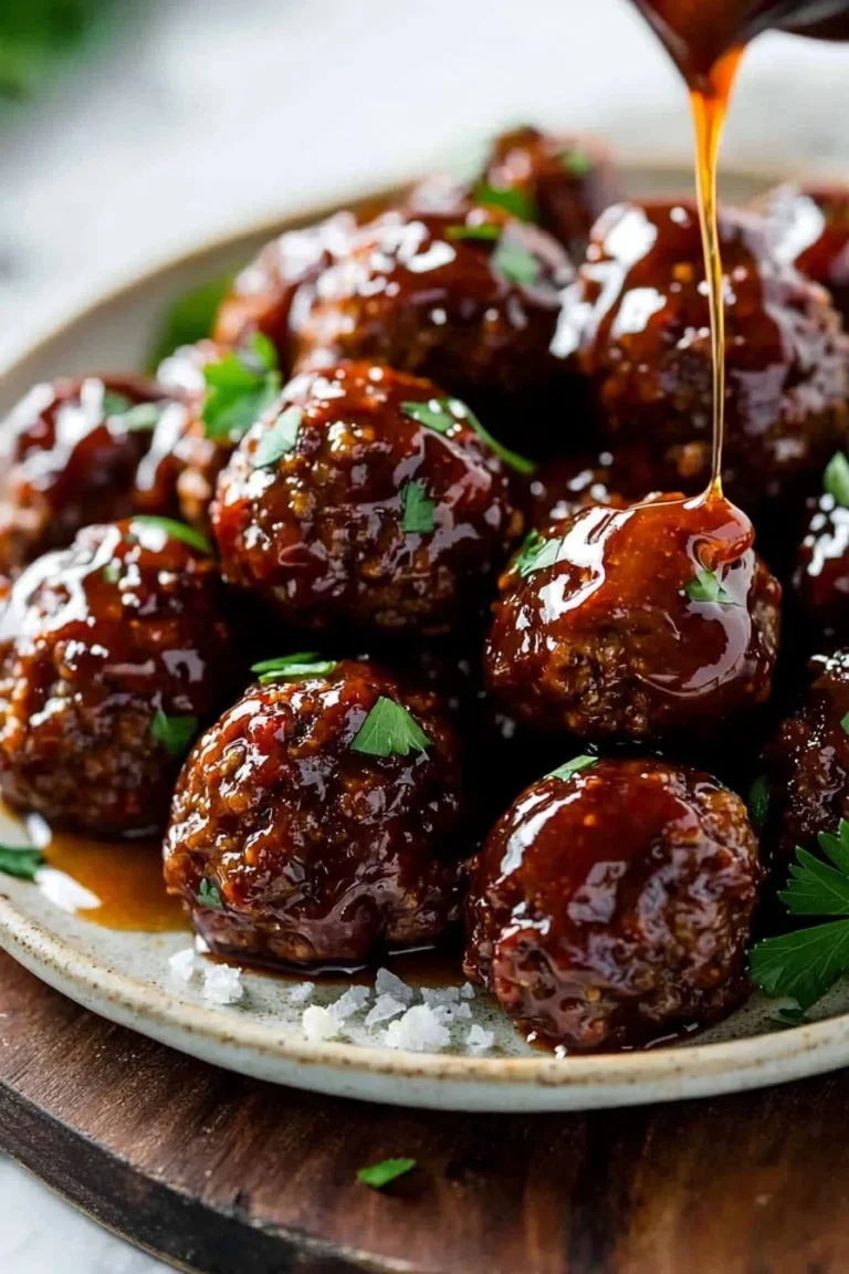 Saftige Honig-Knoblauch BBQ Rindfleischbällchen aus dem Crockpot