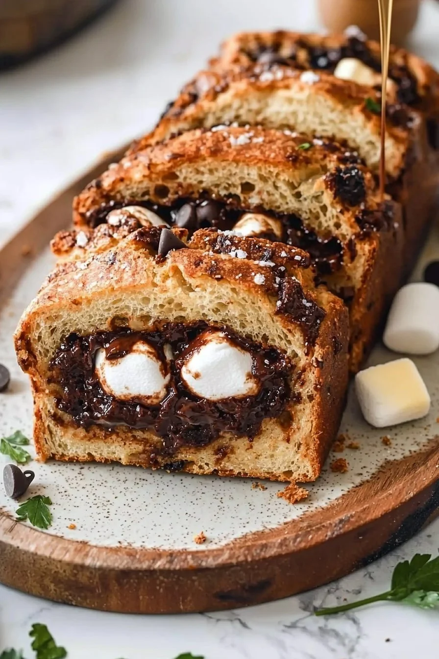 Schokoladen-Marshmallow-gefülltes Brot