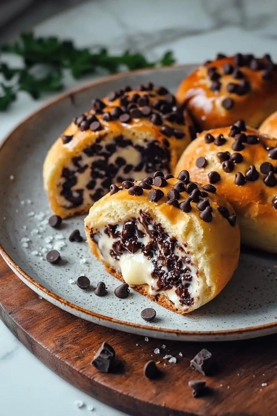Schokoladenstückchen-Vanillepudding-Brioche